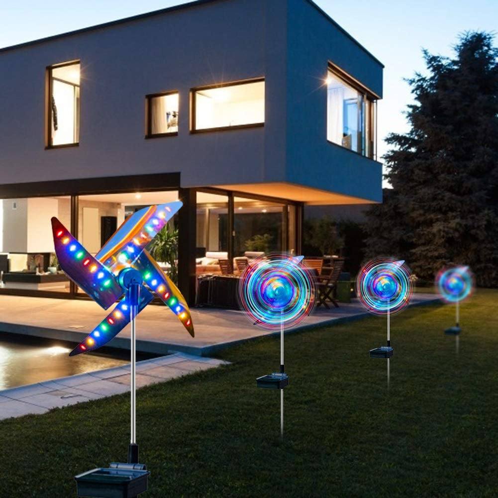2-Pack: 32LED Outdoor Solar Ground Light Garden Lawn Waterproof Windmill Lamp