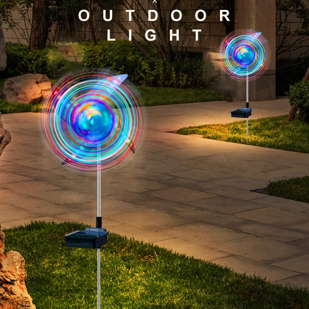 2-Pack: 32LED Outdoor Solar Ground Light Garden Lawn Waterproof Windmill Lamp