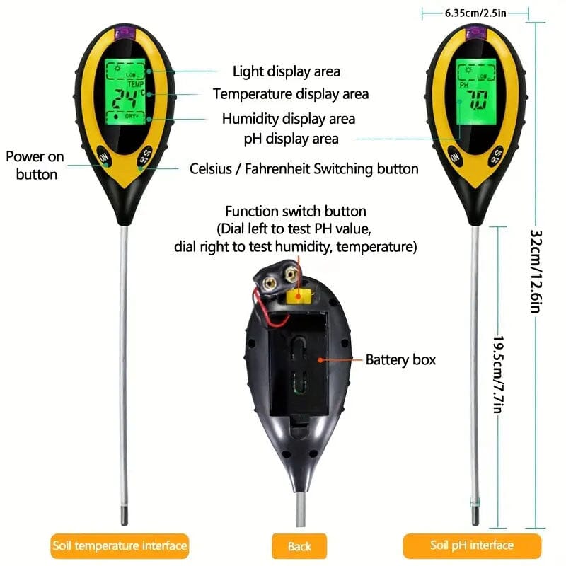 4-in-1 Digital Soil Moisture Meter