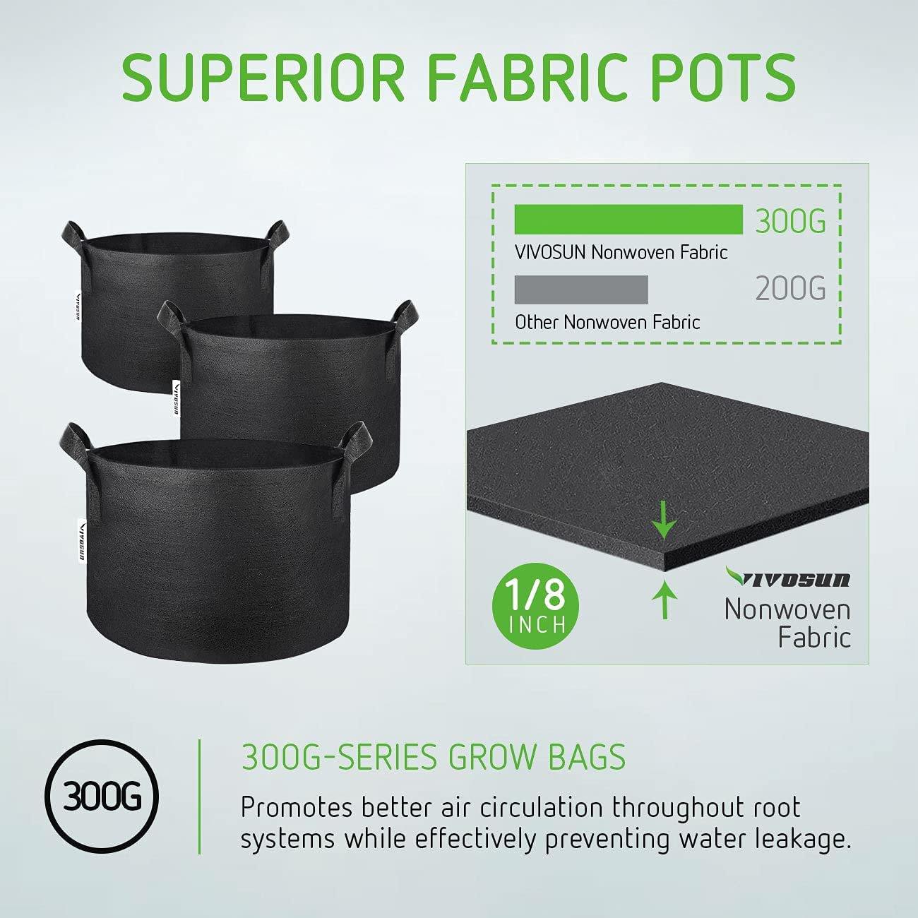 5-Pack: Plant Grow Bags