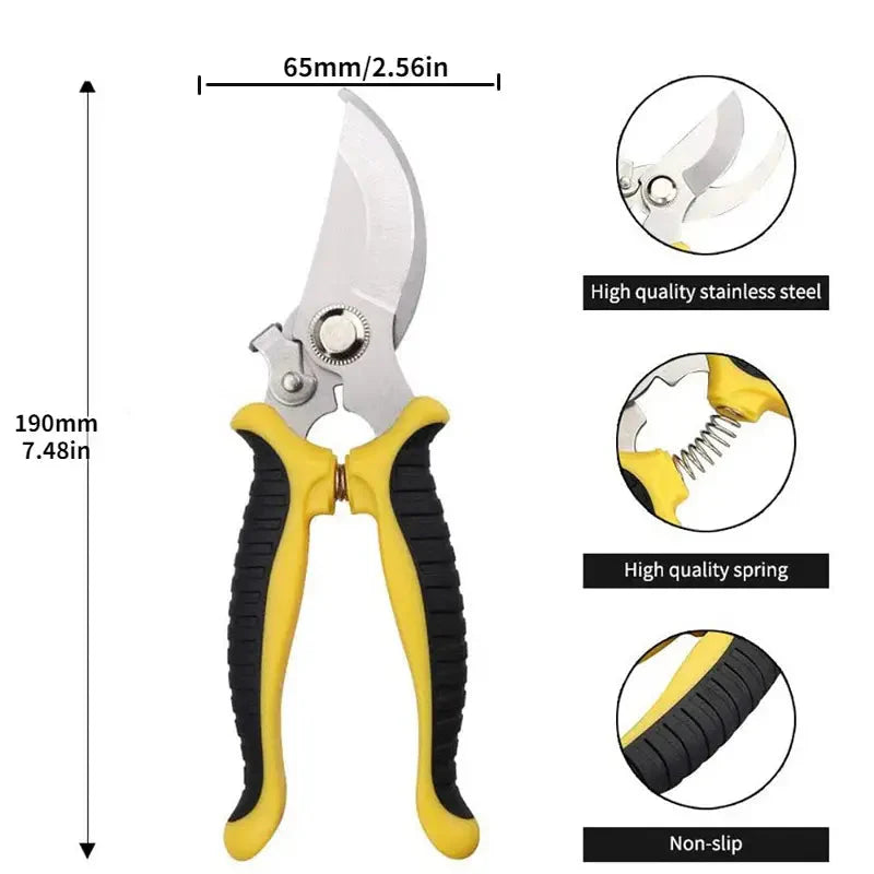 Heavy Duty Pruning Shears with Rust Proof Stainless Steel Blades Handheld Gardening Tools